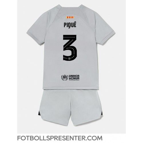 Barcelona Gerard Pique #3 Tredje tröja Barn 2022-23 Kortärmad (+ korta byxor)